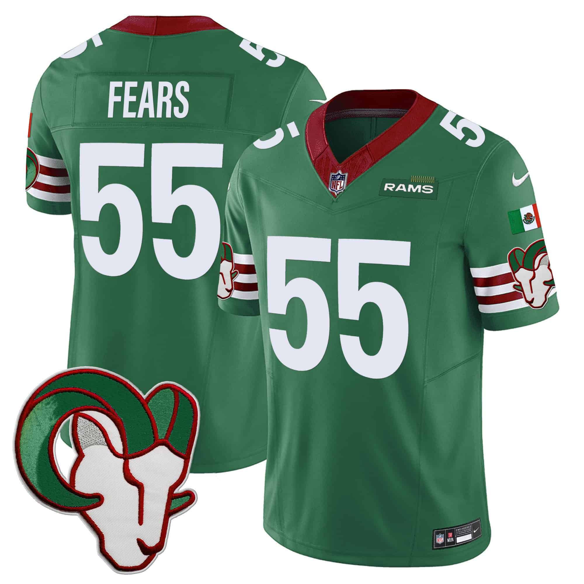 Men Los Angeles Rams 55 Fears Green 2024 Nike Mexico Vapor Limited NFL Jersey
